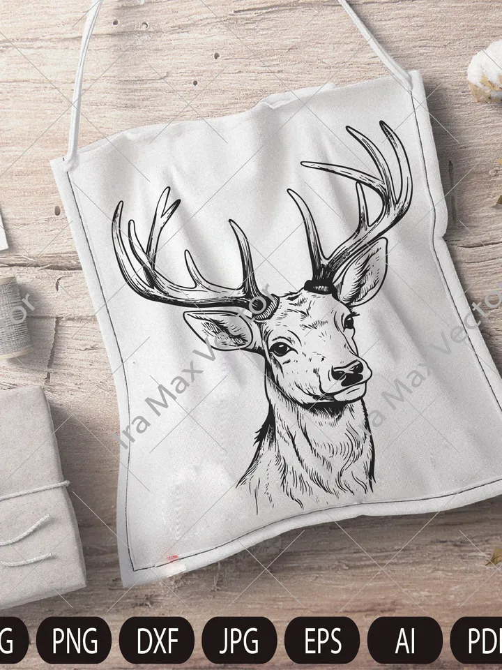 Deer Svg, Elk svg, Deer Head Svg, Deer face, Deer Hunting Svg , Hunting Svg Files, Animals Svg , Deer Silhouette , Deer Clipart, Deer Vector