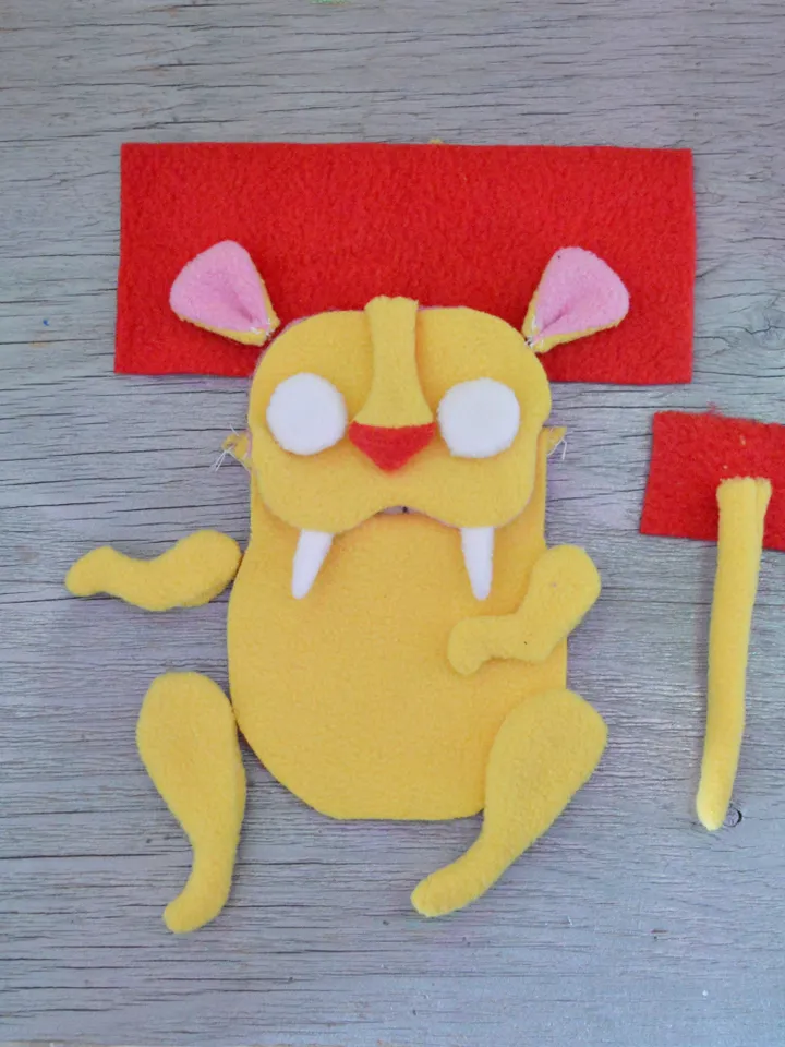 PDF Plush Toy Pattern – Fleece Lion with Movable Limbs