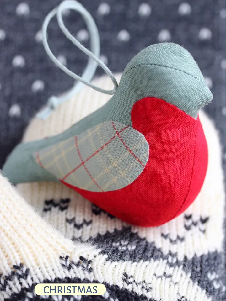 PDF Bullfinch Christmas Ornament Sewing Pattern