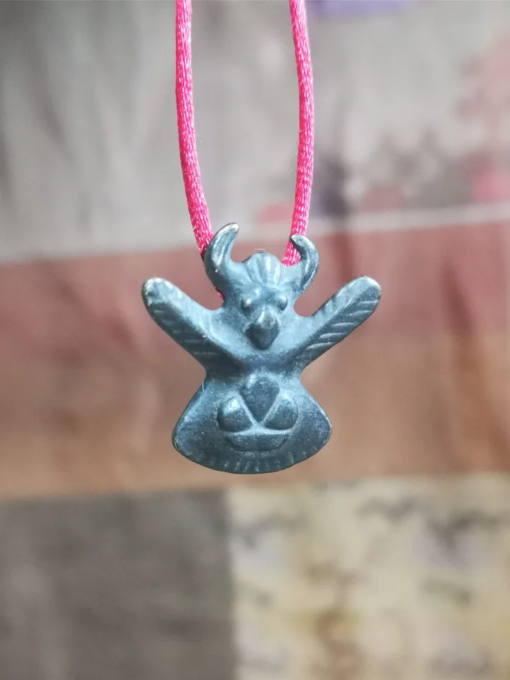 Gandhanra Antique Tibetan Buddhist Amulet Pendant,Garuda,Garula,Suparna,Golden-winged Bird,Made of Thokcha, 0.79"