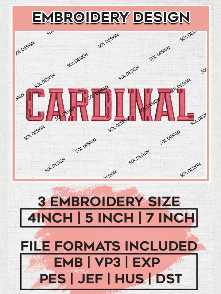 NCAA Cardinal Stanford Team Word Logo Embroidery Design Files, NCAA Stanford Cardinal Machine Embroidery, NCAA Teams, 3 sizes, NCAA Machine embroidery designs, Digital Download