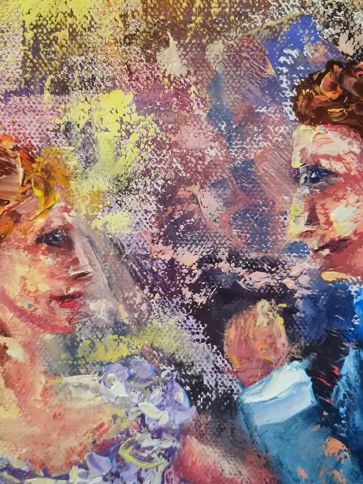 Oil Painting Loving Dance Woman Men Love Light Art Original Artist Svinar Oksana