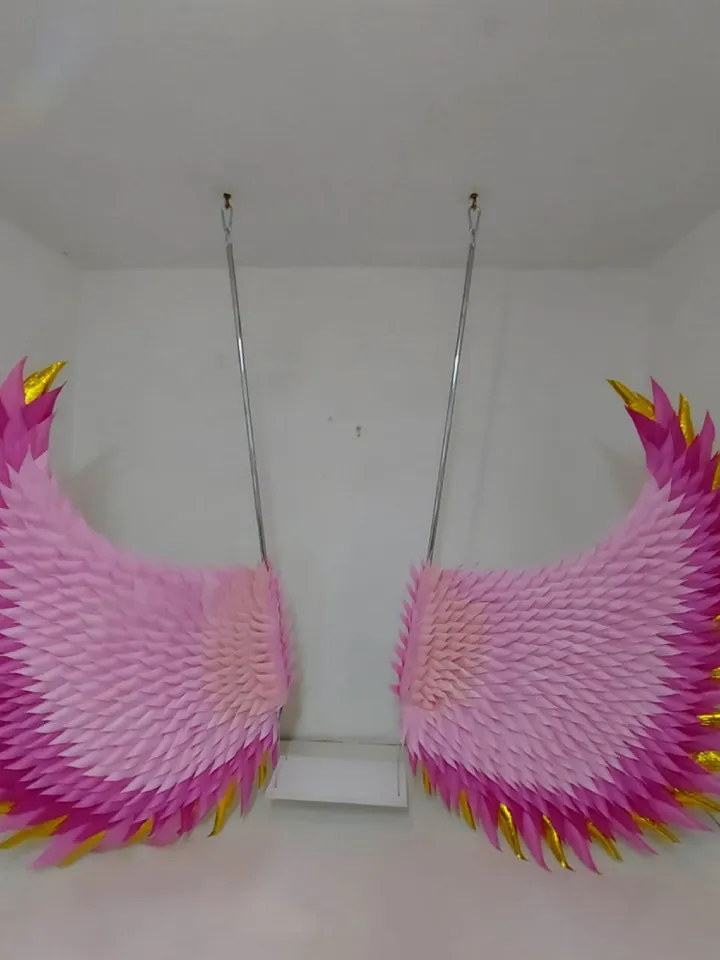 Barbie Swing Wings Set Pink Angel Wings Hanging Props Wedding Backdrop Party Decoration Pink background outdoor wedding