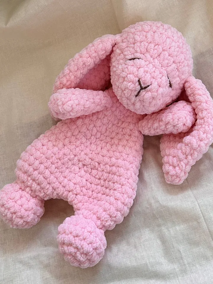 Crochet bunny snuggler pattern Amigurumi Easter rabbit plushie tutorial Crochet lovey pattern