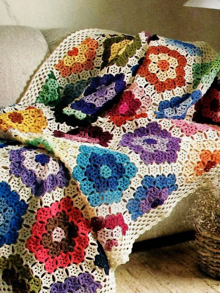 Blanket crochet pattern , hexagon blanket crochet, grandma blanket crochet pdf
