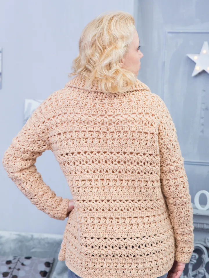 Warm Button Cardigan Crochet Pattern