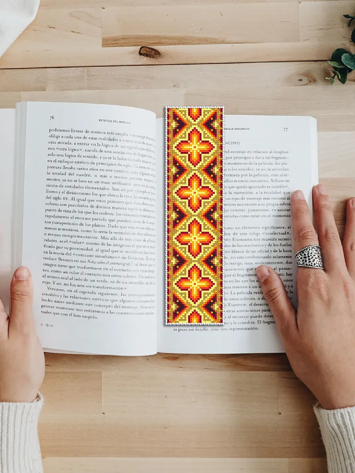 Colorful bookmark cross stitch pattern PDF download Modern Handmade bookmark digital PDF, Pretty bookmark pattern, Ukrainian ornament #B136