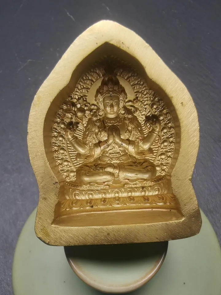Chenrezig Tsa Tsa Mold,Old Version 4.5cm Height, Gandhanra Unique Tibetan Buddha Statue ,Mould For Making Clay Statue,Tsha Tsha
