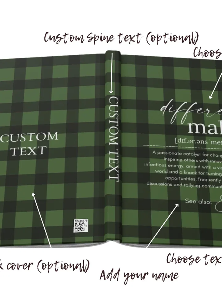 Personalized Difference Maker Journal with your name; Difference Maker Definition Gift; Custom Coworker Gift Employee gift Mentor Leader