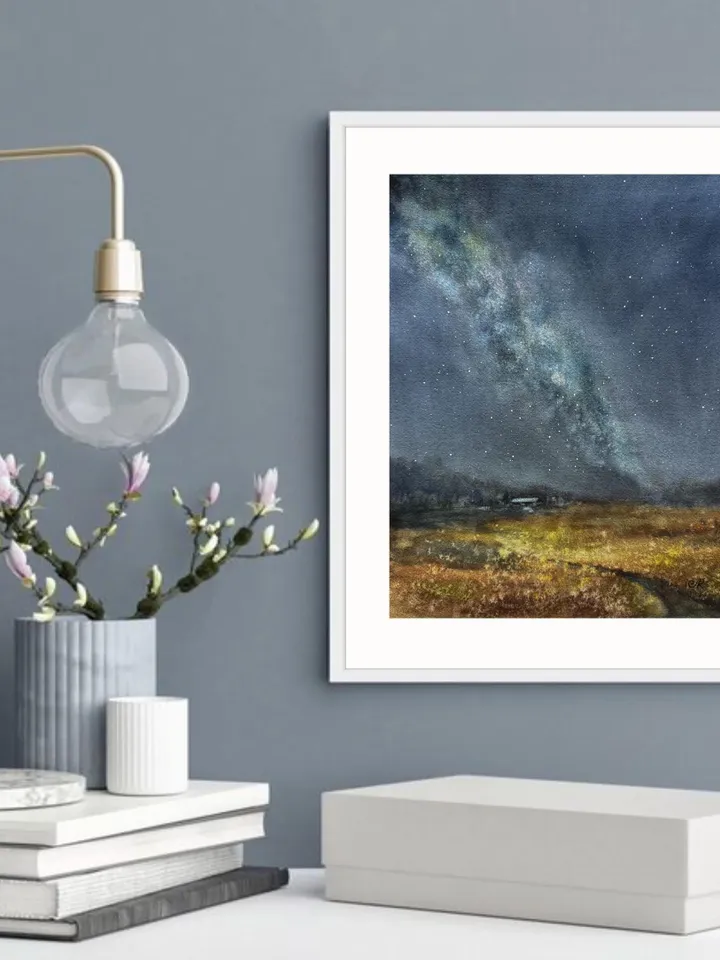 Milky Way Painting Space Original Painting Stars Wall Art Night Sky Art