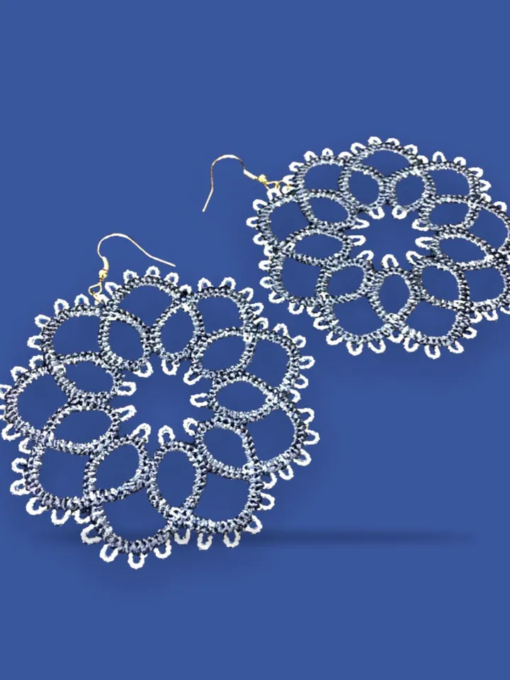 Free Standing Lace Earrings Tatting machine embroidery design FSL pattern digital embroidery design jewerly embroidery motif