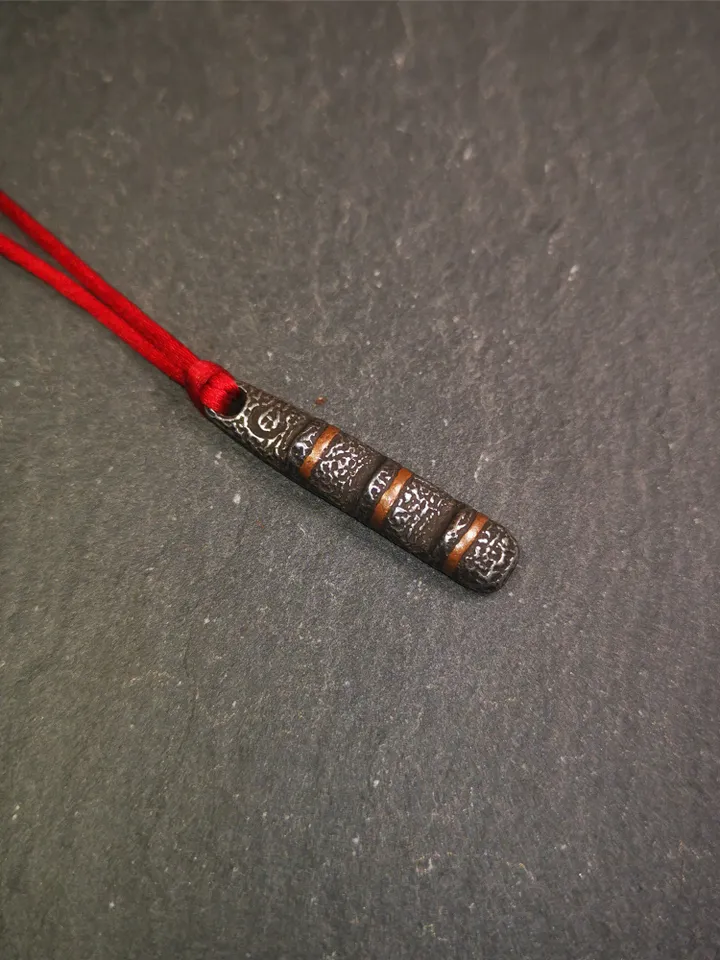 Gandhanra Handmade Tibetan Amulet Pendant,Tibetan Ladder of Heaven, Made of Cold Iron,1.26"