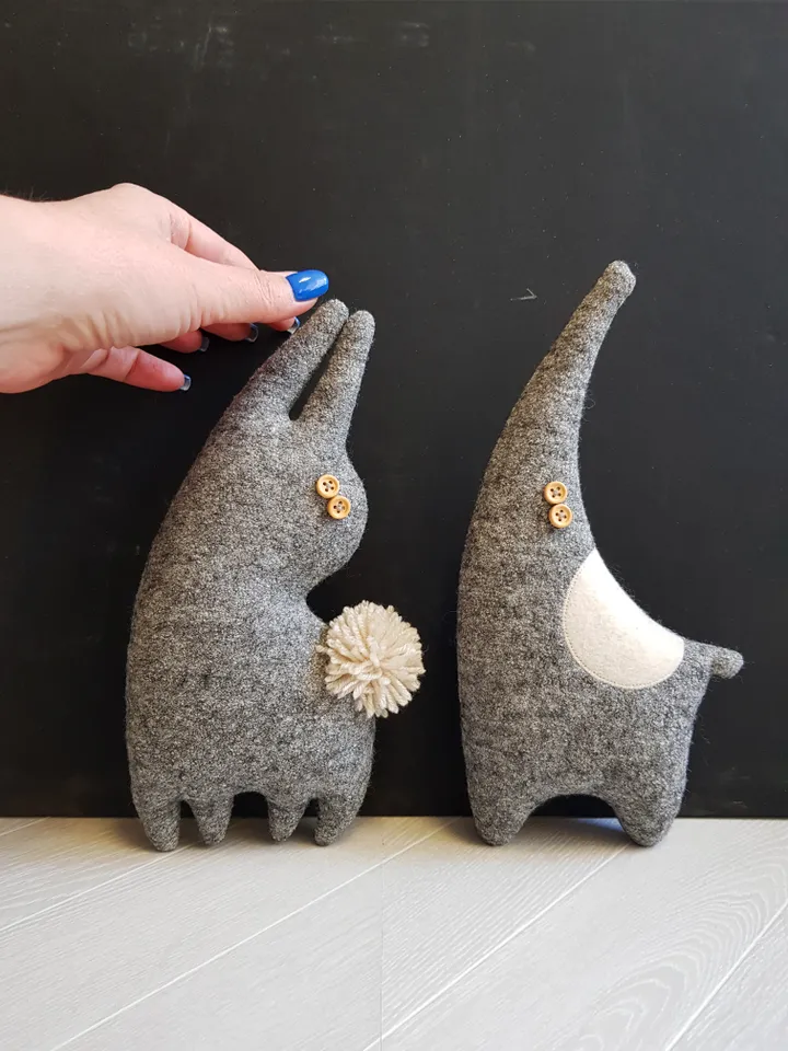 bunny sewing pattern pdf, rag doll tutorial in English, stuffed animal sewing diy