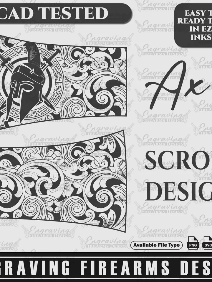 Engraving Firearms Design Axe Scroll & Pirate