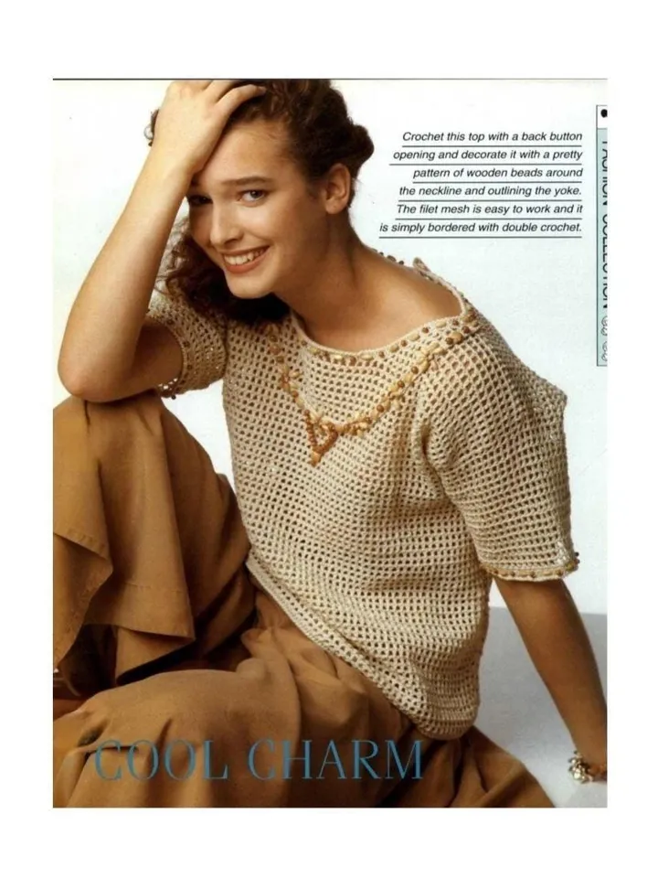 Top crochet pattern, mesh sweater crochet, summer sweater, top women crochet pattern pdf