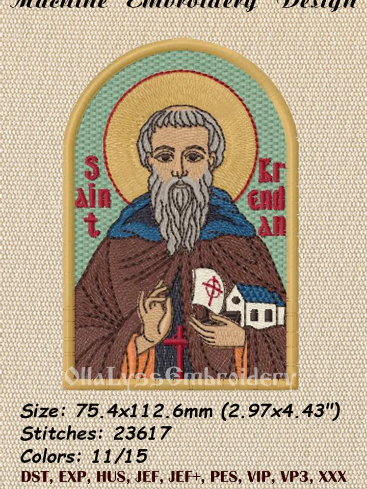 Saint Brendan the Navigator embroidery design