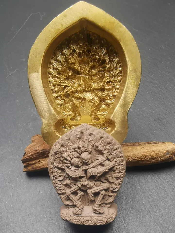 Citipati Tsa Tsa Mold,Shmashana Adhipati Mould,4.5cm Height,Gandhanra Unique Tibetan Buddha Tsha Tsha Mould For Making Clay Statue