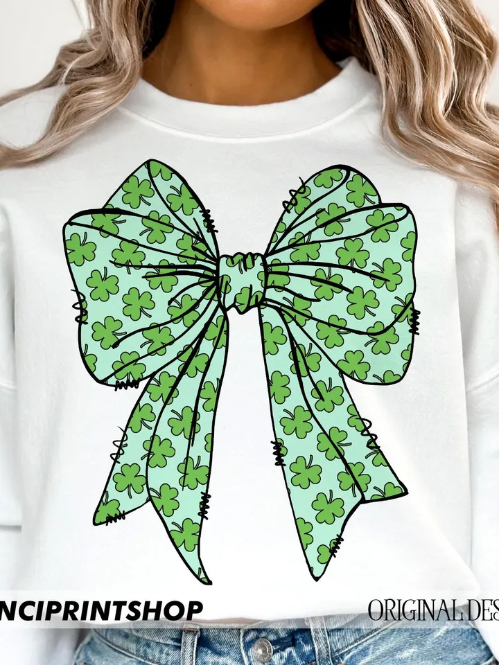 Coquette Bow Shamrock Png, St Patricks Day png, St Patricks Bow png, St patricks Gift, Lucky Shamrock png, St Patricks Design png, Irish png