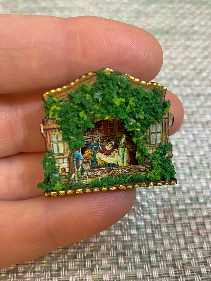 Christmas nativity scene. Doll miniature.1:12. Dollhouse miniature. Handmade. Christmas. Christmas gift.