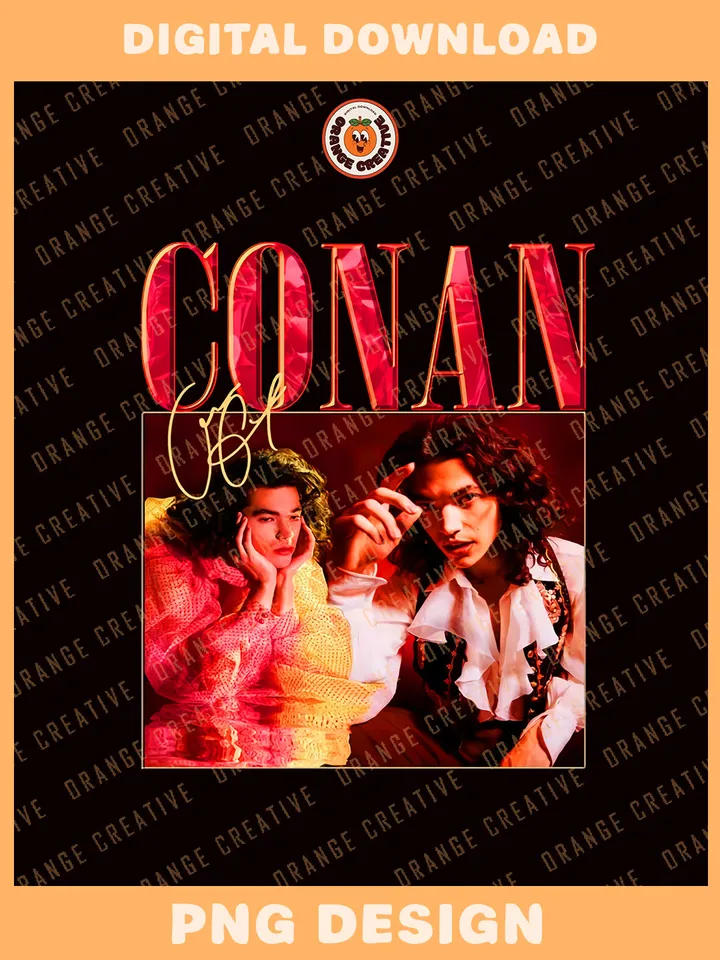 Vintage Co.nan Gray Singer Bootleg T-shirt PNG, 90s Bootleg Template, Graphic Co.nan PNG Files, Custom Bootleg Music Tee, Digital Download