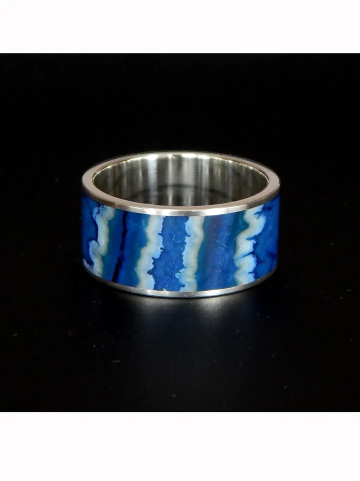 Unique ring made of silver and mammoth tooth. Exclusive gift for a man.