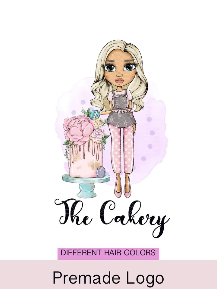 Amazing baking shop premade logo design, sweets logo, cake designer logo