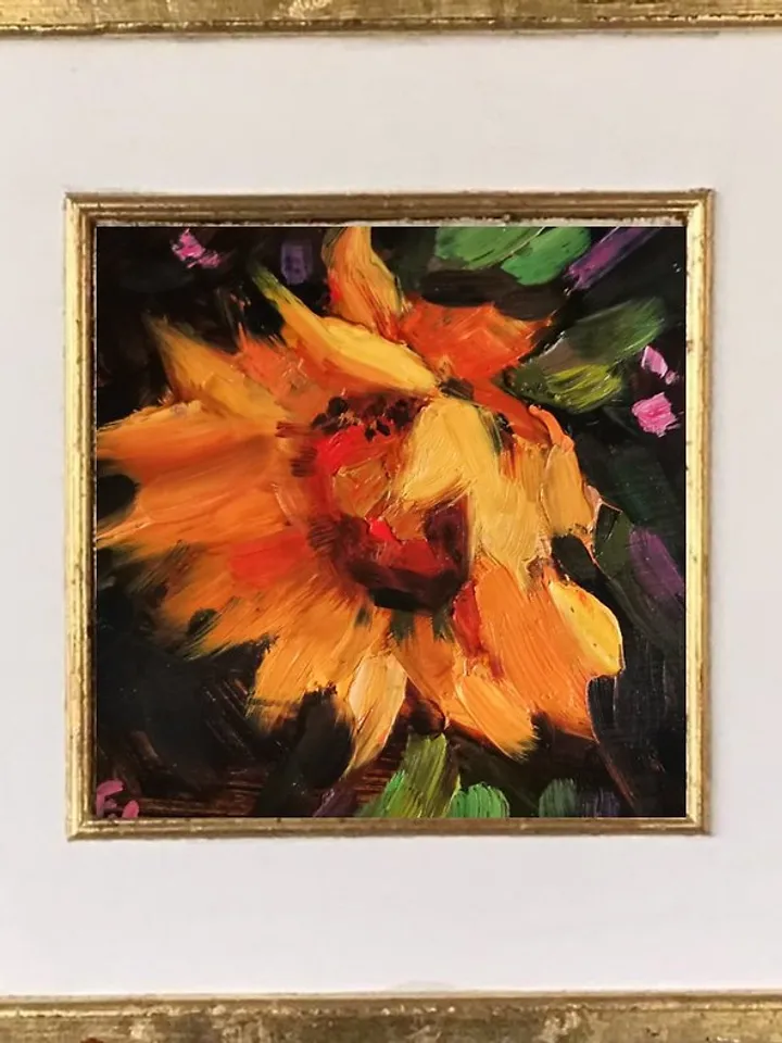 Sunflower Painting Texas Original Art Flower Oil Painting Fine Art by Verafe