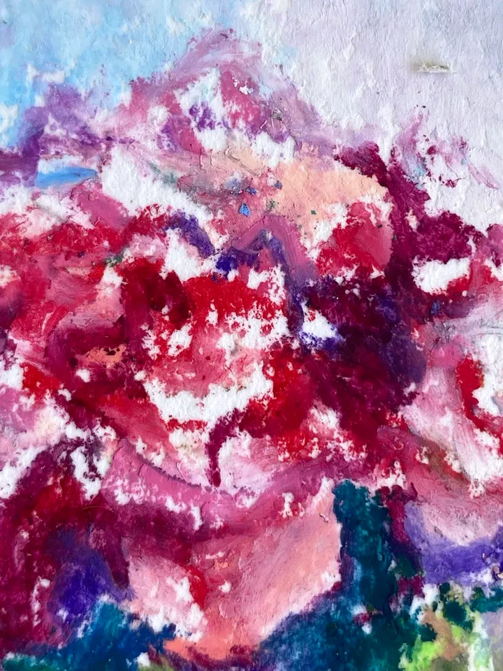 Rose Flower painting Oil pastel painting Still life