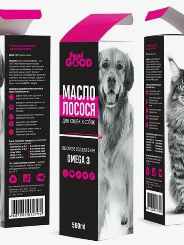 Salmon Omega-3 Oil for cats and dogs, 100ml/ 3.38 oz FEEL GOOD