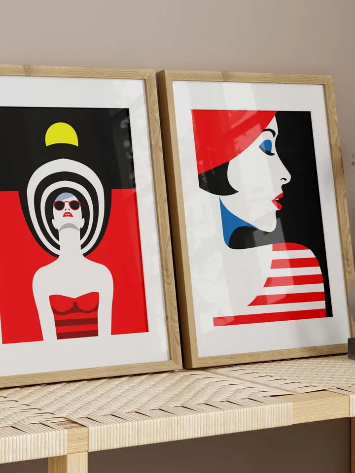 Pop Art Inspired Fashion Woman Set of 4 Digital Printable Wall Art Female Wall Art Woman Wall Decor Style Pop art Modern Wall Art