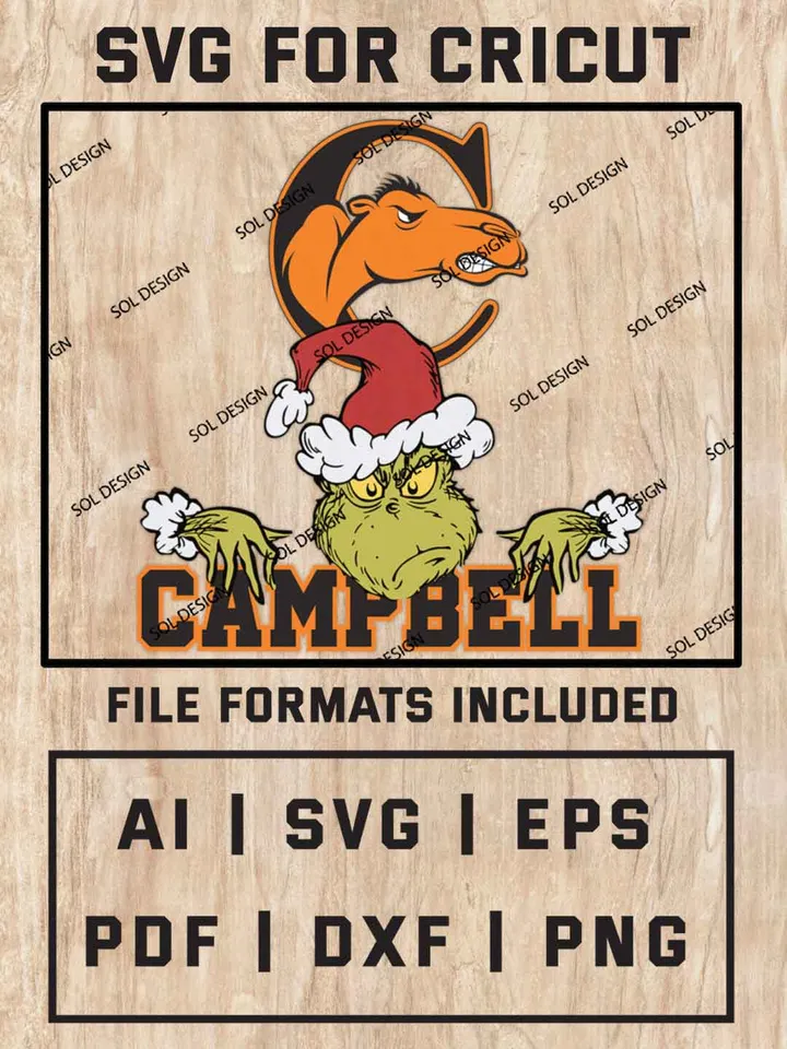 Grinch Campbell Fighting Camels SVG, NCAA SVG Design, NCAA Campbell Fighting Camels SVG, NCAA Fighting Camels Cricut, Christmas Svg, Grinch svg, Digital Download