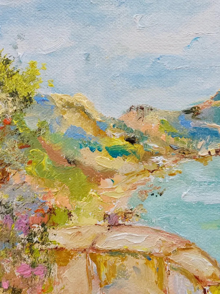 Oil painting on canvas 30x24cm (12x9.6 inches) "Stairway to the Sea"