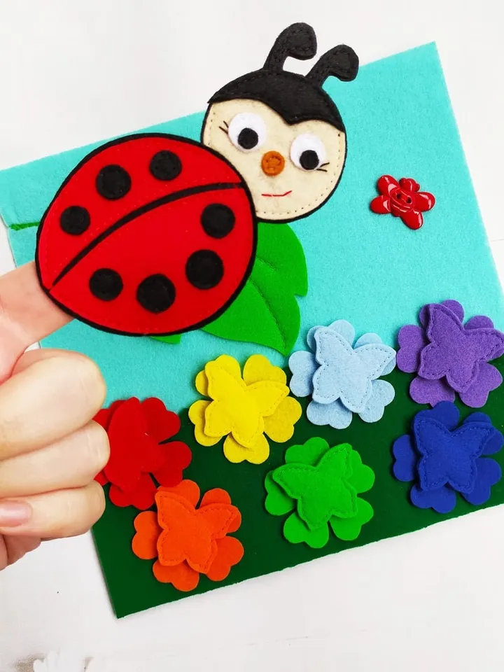Rainbow Quiet book pattern PDF, Color felt busy book template, Montessori book pdf, diy quiet book sewing pattern for toddler