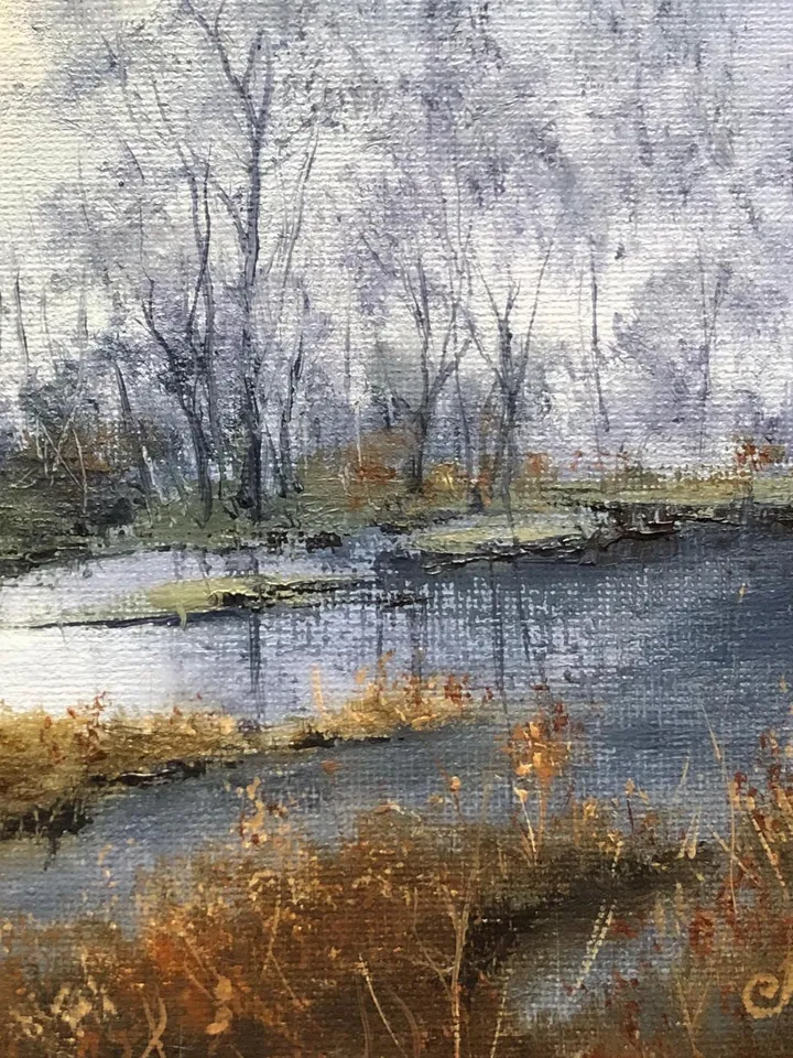Landscape Original Oil Painting Forest Artwork