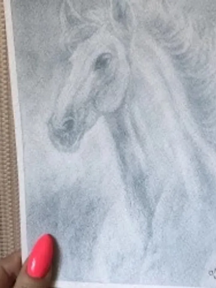 White horse portrait farmhouse painting modern wall art Original oil painting 8x6 inches