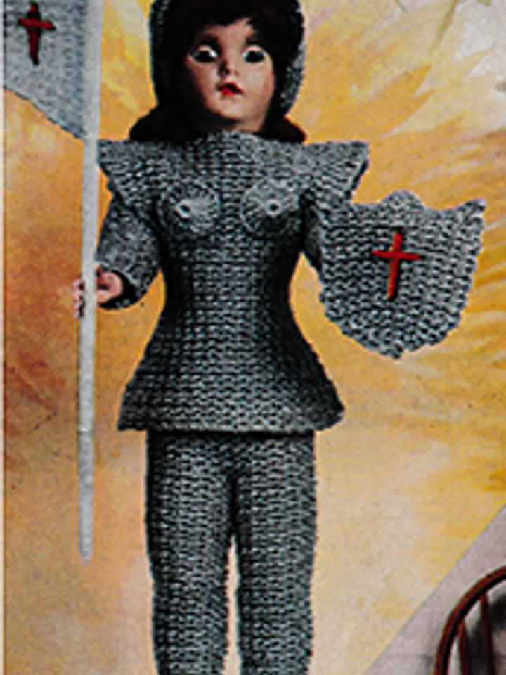 Vintage Crochet Pattern Costume for Doll Joan of Arc Doll Pattern Digital Download PDF