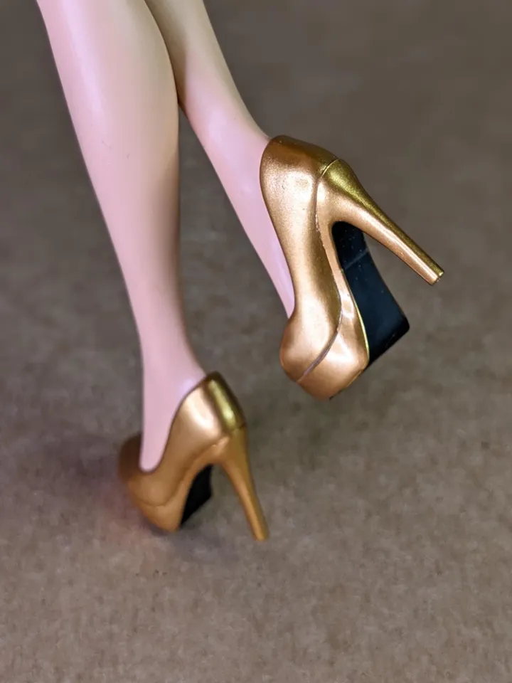 Gold heels shoes for fashion female dolls (Color Infusion, MH)