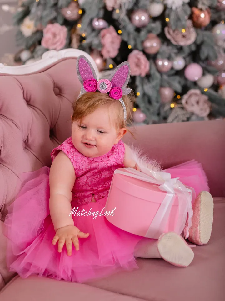 Mommy And Me Formal Dresses, Mother Daughter Christmas Dress, Matching Pink Tutu Dress, Holiday Dress, Christmas Photography, 1st Birthday