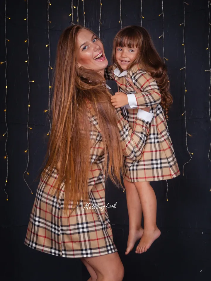 Mommy And Me Outfit, Mommy And Me Dress, Matching Girl Dress, Check Dress, Matching Toddler Dress, Matching Plaid Dress, Matching Outfit