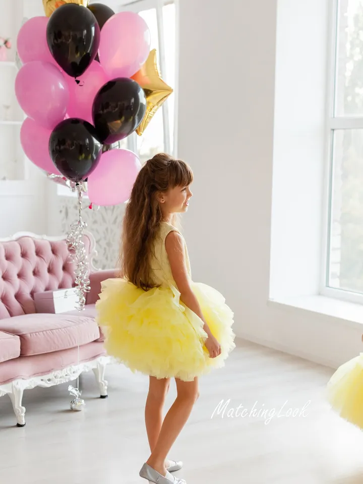 Yellow Tutu Dress, Birthday Dress, Toddler Girl Tulle Dress, Special Occasion, Flower Girl Dress, Summer Photoshoot, Girl Sundress, Boho