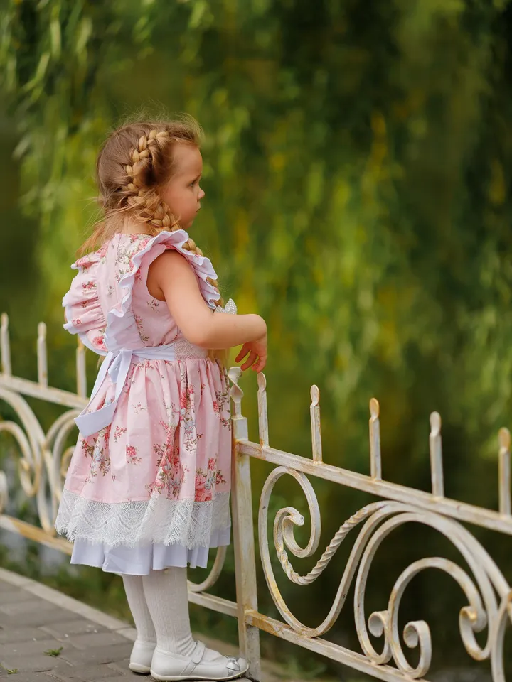 Baby Girl Dress, Floral Dress, Girl Pink Dress, Spring Toddler Dress, Summer Formal Dress, Girl Birthday Dress, Frill Dress, Ruffle Dress