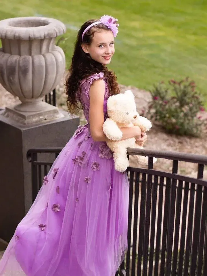 Mother Daughter Matching Dress, Purple Dress, High Low Dress, Mommy and Me Outfit, Photoshoot Dress, Girl Elegant Dress, Flower Girl Dress