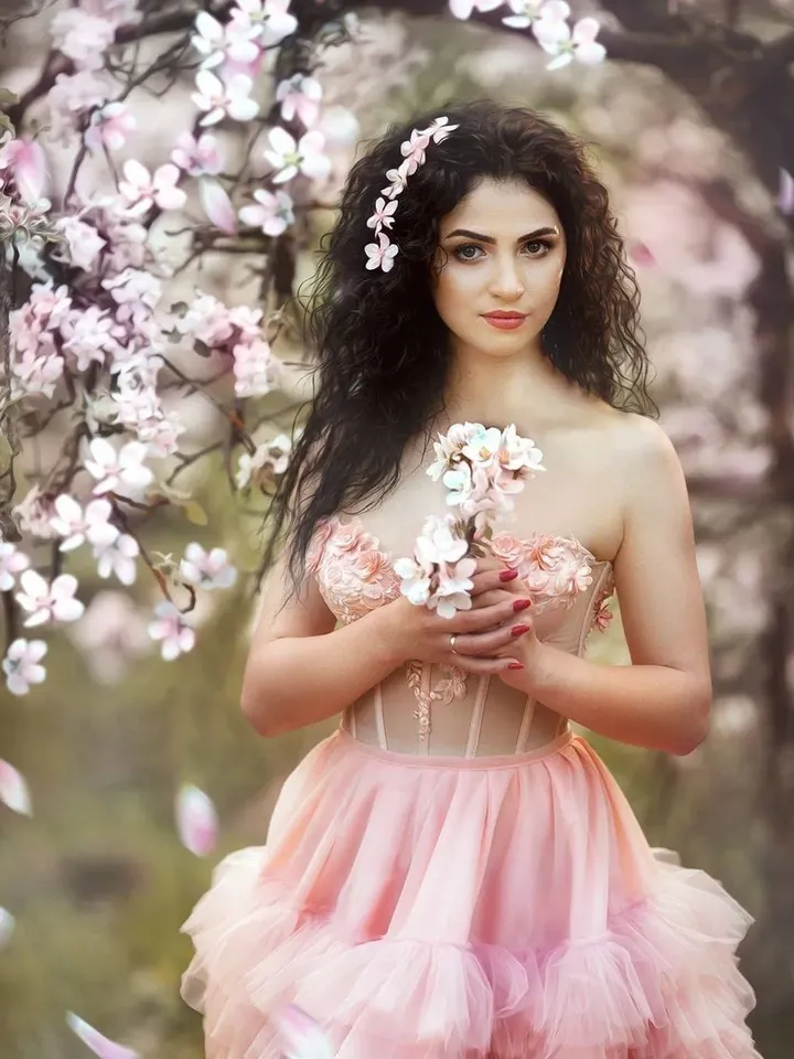 Pink Tiered Tulle Gown, Photoshoot Dress, Pink Wedding Dress, Corset Evening Gown, Boho Wedding Dress, Princess Dress, Extravagant Dress