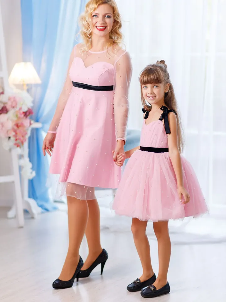 M and 6 years Matching Dresses, Mommy and Me Dresses, Matching Party Outfits, Girl Pink Dress, Photoshoot Dress, Matching Holiday Dresses