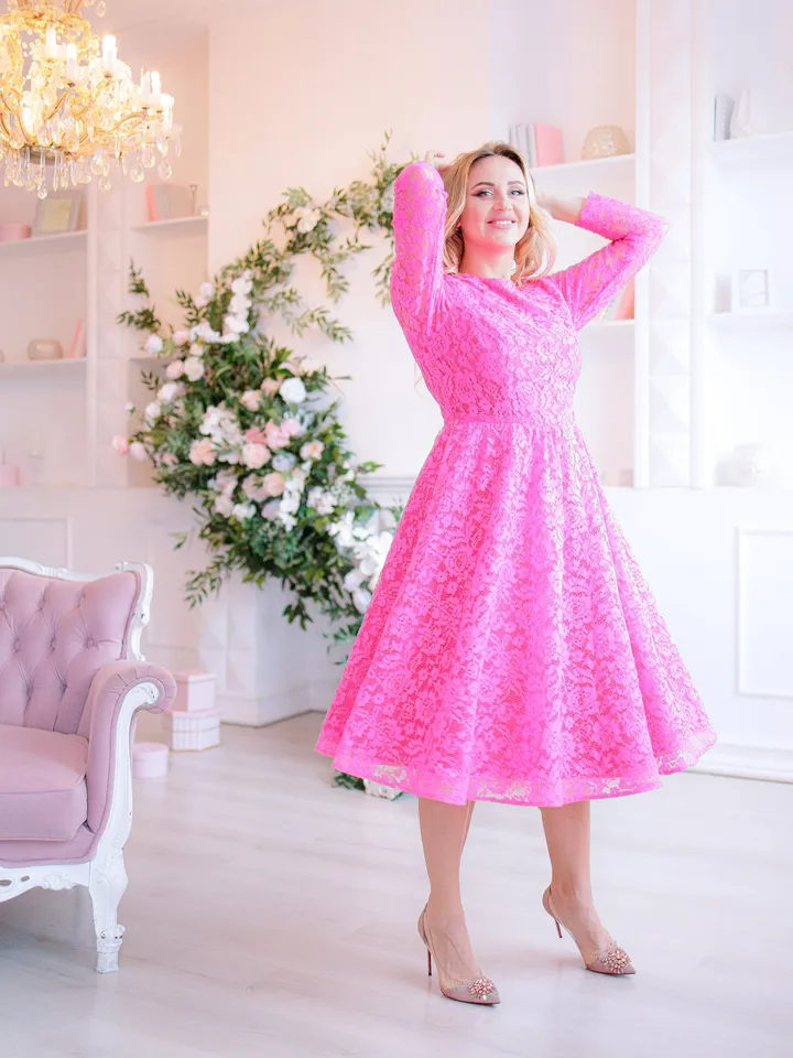 Mommy And Me Matching Dress, Hot Pink Matching Outfit, Lace Flower Dress, Mother And Daughter Dress, Flower Girl Dress, Birthday Tutu Dress