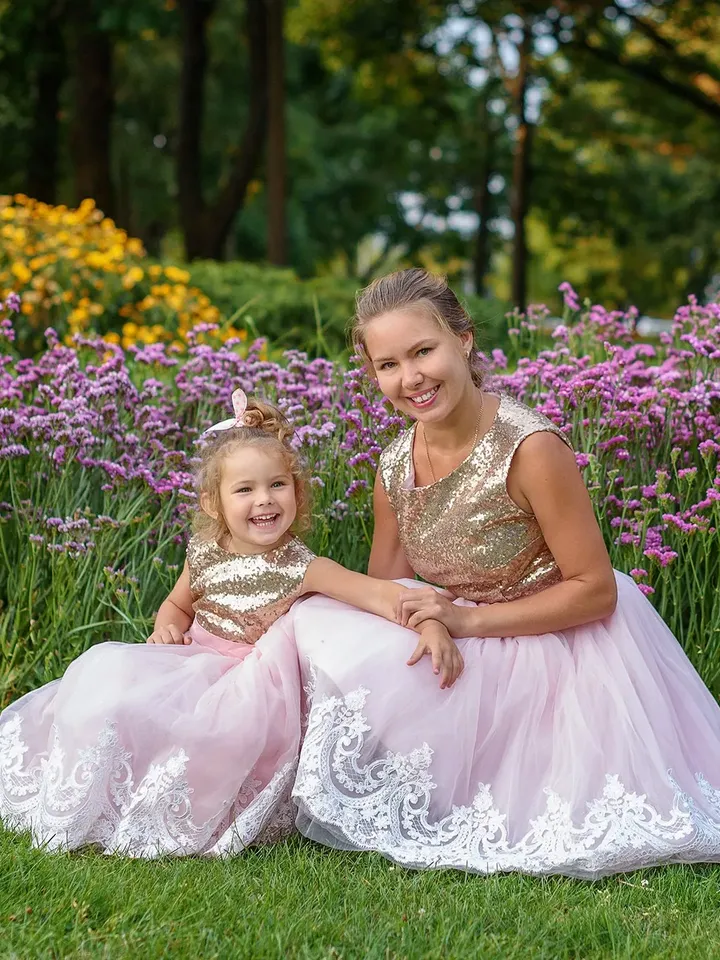 Mother Daughter Matching Dress, Gold Sequin Dress, Matching Mommy And Me Outfit, Matching Tutu Dress, Matching Lace Dress, Blush Dress Girls