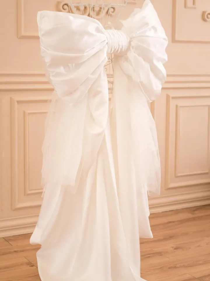 Detachable Satin Bow, Oversized Bow For Wedding Dress, Puffy Detachable Bow Train, Wedding Dress Bow, Flower Girl Dress Bow, Removable Bow