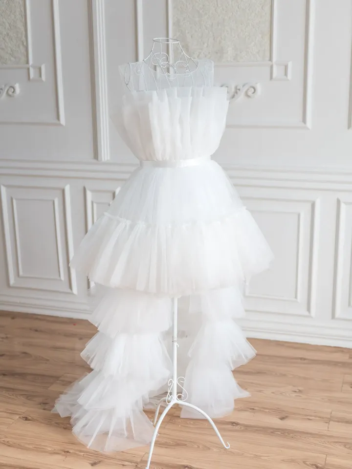 White Tulle Mini Dress, Women Tutu Dress, Short Wedding Dress, Tulle Short Dress, White Party Dress, Bridesmaid Dress, Second Bridal Dress