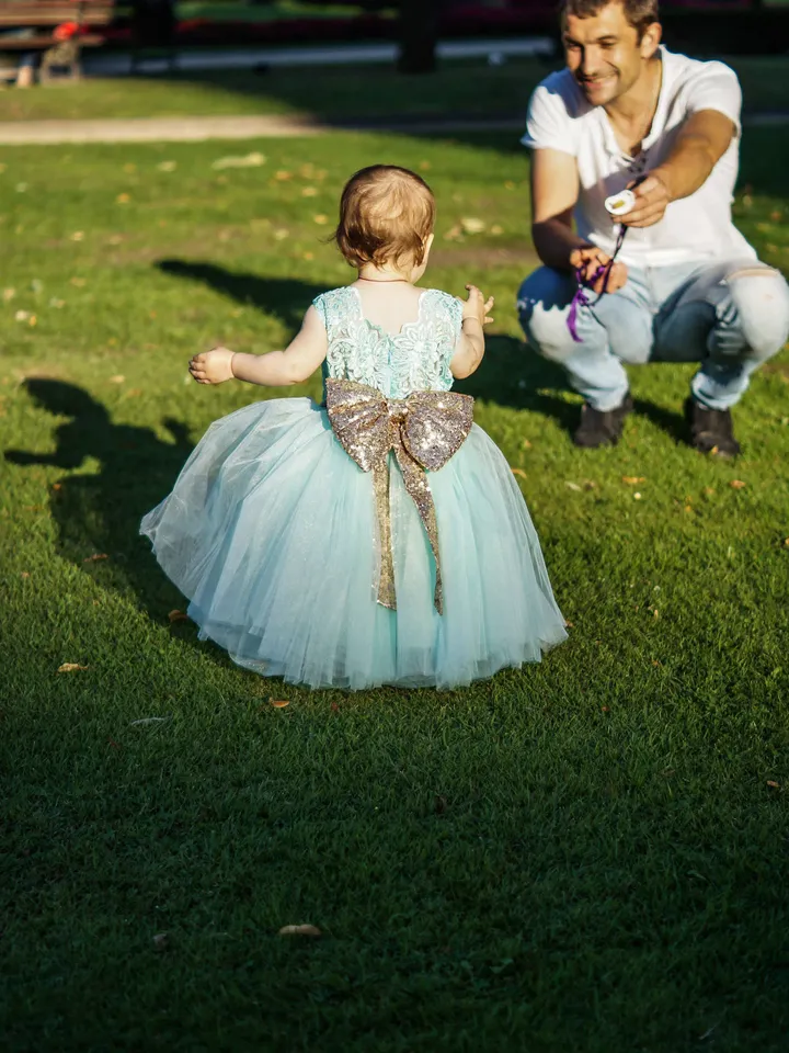 Flower girl tutu dress with bow Mint princess dress Lace girls mint dress birthday dress princess dress first communion dress photoshoot