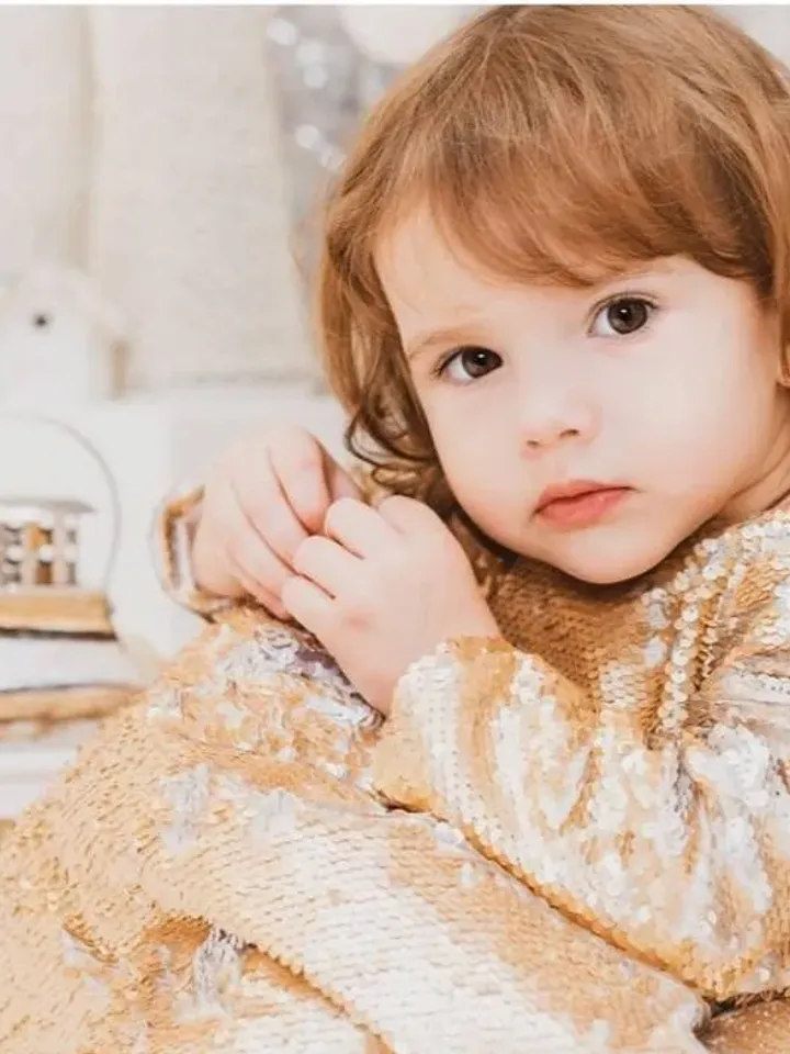 New Year Dress, Baby Girl Party Dress, Gold Sequin Dress, Toddler Dress, Princess Gown, Holiday Photoshoot, Baby Tutu Dress, Occasion Dress